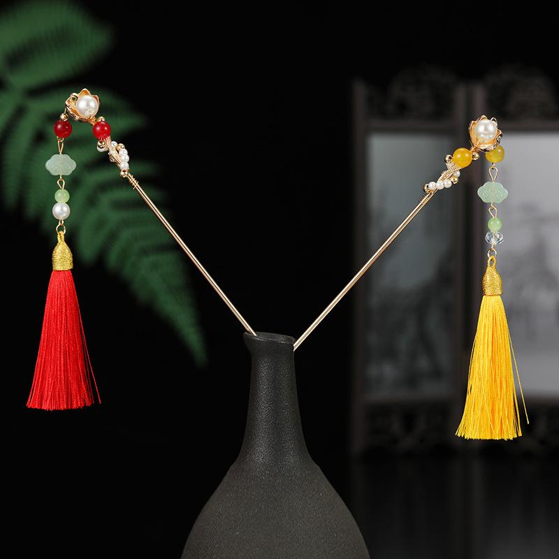 楽天モズラボ簪 かんざし レディース 女性用 歩揺 フリンジ 揺れる 金属製 レトロ クラシック 和風 赤 レッド まとめ髪 アップスタイル 漢服 チャイナドレス イベント パーティー 髪飾り ヘアアクセサリー