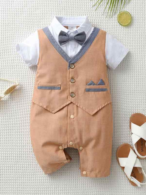 ・カテゴリ: ロンパース・スタイル: ブリットカジュアル・主な素材: 綿95%・性別: 男児・袖丈: 半袖・厚さ: 普通・留め具: プルオーバー・カラー展開: ロイヤルブルー、オレンジ・サイズ展開: 64cm、73cm、82cm、86cm・適合年齢: 1〜3歳