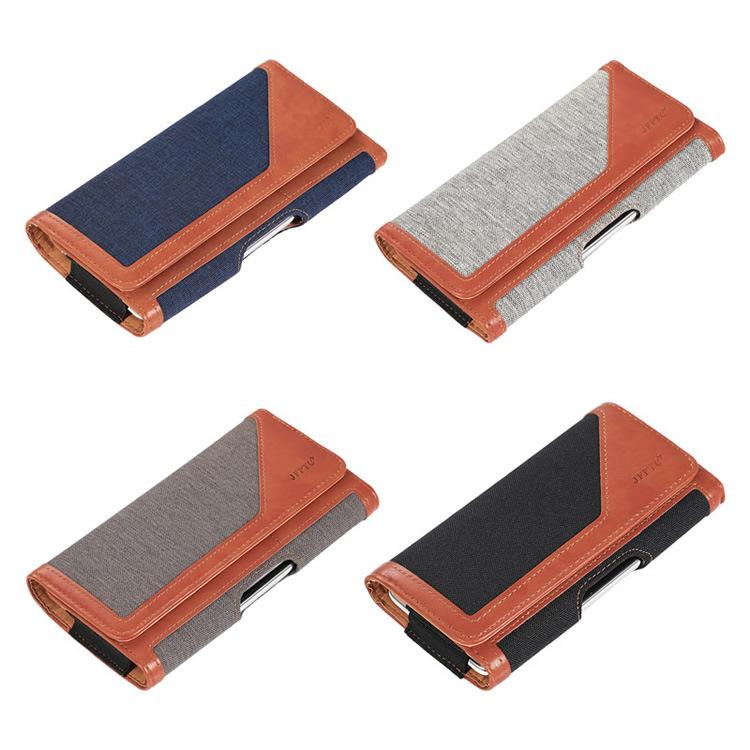 スマホポーチ メンズ シニア向け マグネット開閉 カード収納 ベルト通し ウエストポーチ オックスフォ..