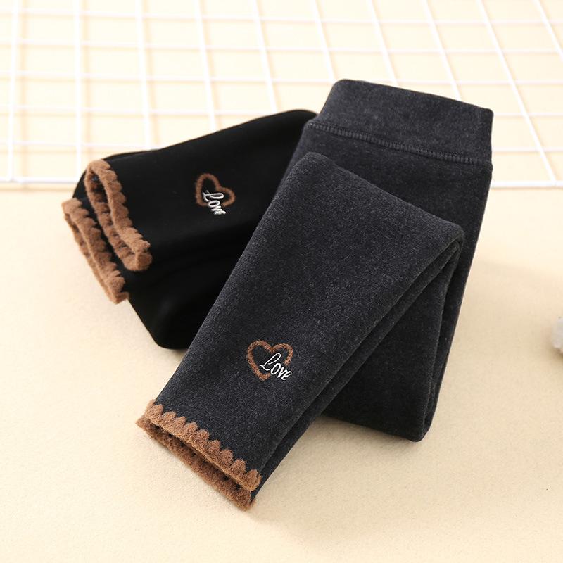 レギンス 女の子 子供 キッズ 裏起毛 厚手 一体型 外着用 冬用 韓国風 かわいい ロングパンツ コットン..