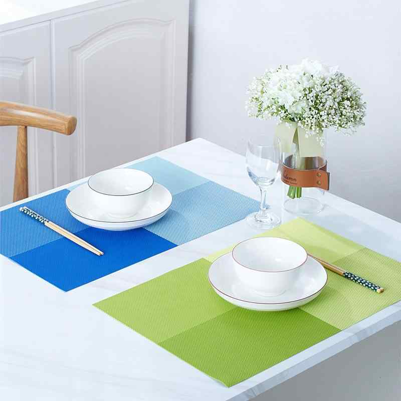 ランチョンマット キッズ チェック柄 断熱 耐熱 PVC製 北欧 シンプル おしゃれ アメリカン 上質 食卓用 デスク 学習机用 シート 多色展開