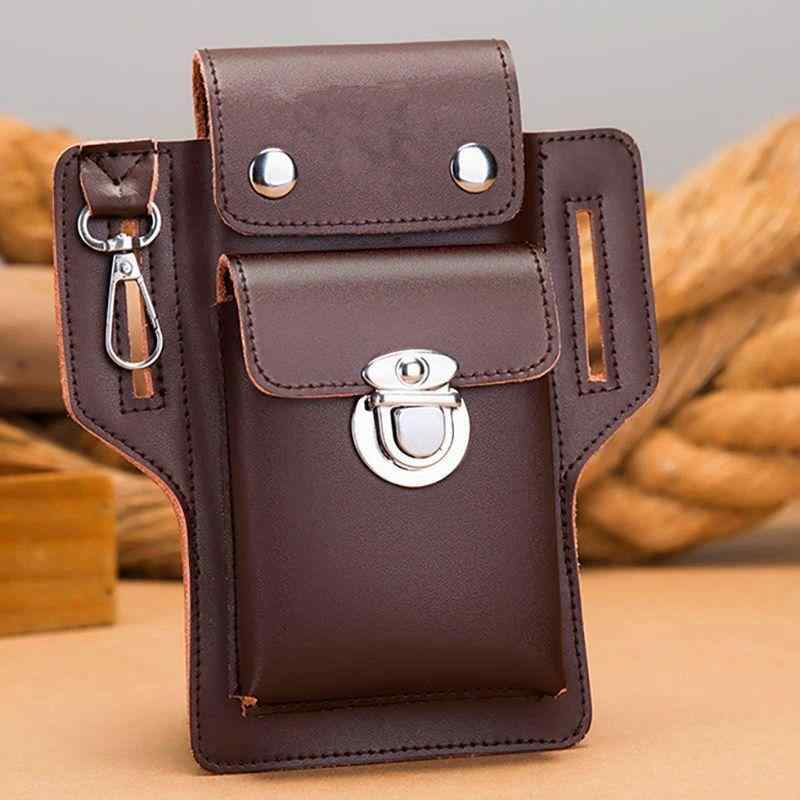 スマホポーチ メンズ 男性用 ベルトポーチ 作業用 現場仕事 盗難防止 ロック式開閉 ダブルポケット タ..