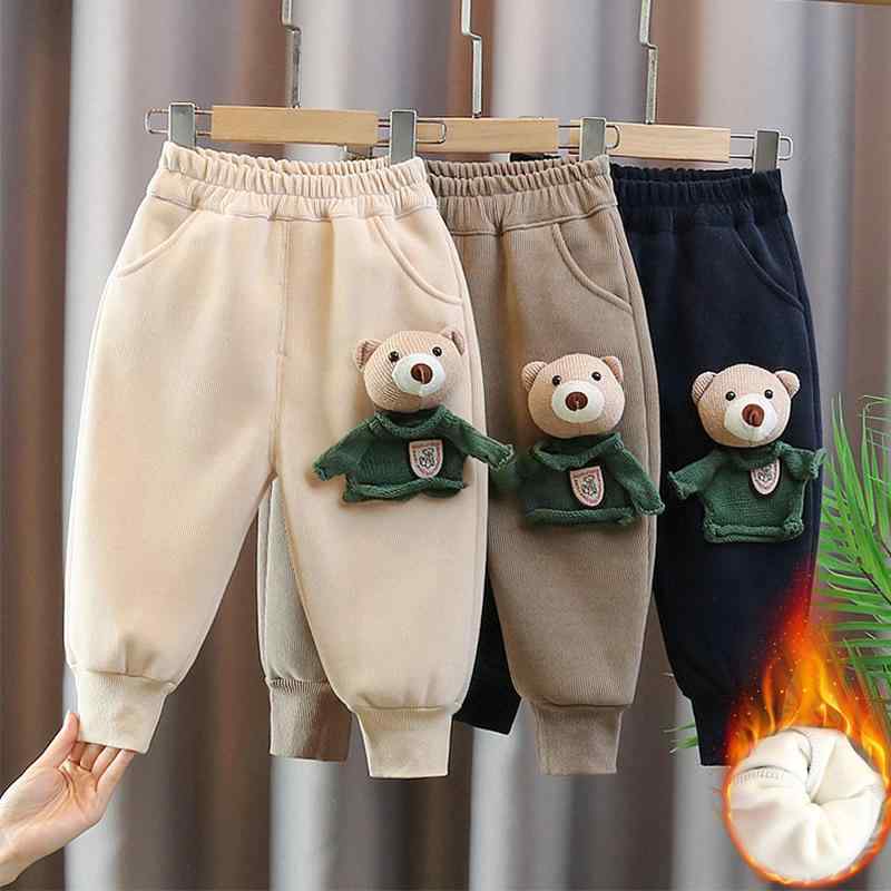 パンツ ベビー 男の子 裏起毛 クマ柄 ゆったり スウェット ロングパンツ 冬用 暖かい 防寒 普段着 外出..