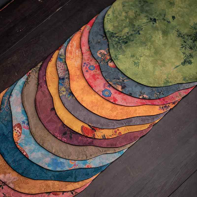 茶席 香雲紗 新中華風 禅 レトロ テーブルランナー 茶テーブル断熱 吉祥柄 茶托 コースター 茶道小物 布製 インテリア雑貨