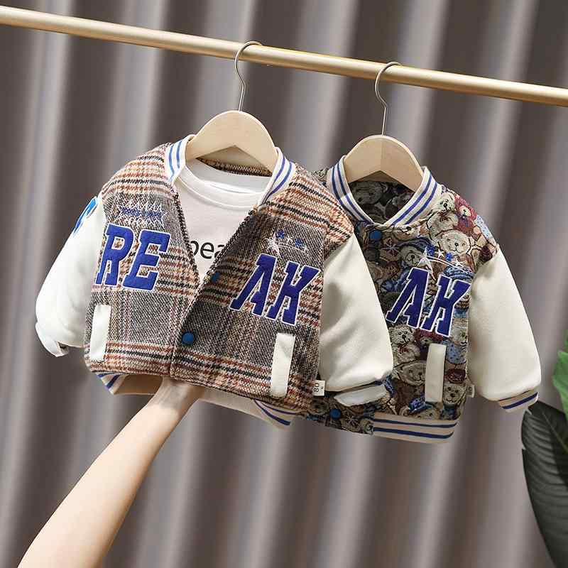 ジャケット 男の子 ベビー キッズ 中綿入り 厚手 暖かい 春秋冬 韓国風 フードなし おしゃれ かっこい..