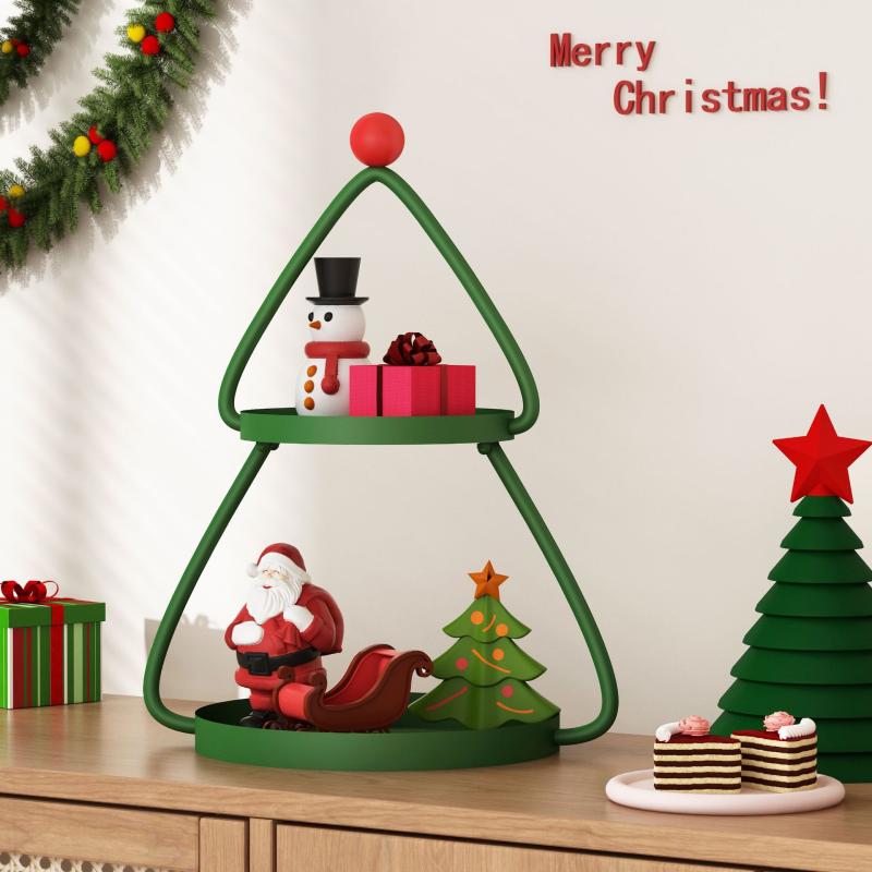 フラワースタンド クリスマスツリー型 サイドテーブル 多段 ディスプレイ棚 収納 アイアンラック 室内 ..