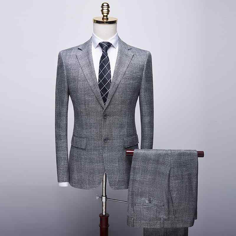 スーツ メンズ 高級感 セットアップ 新郎 結婚式 フォーマルウェア スリーピース 韓国風 スリムフィット オールシーズン ビジネス デイリー 麻混紡 グレー