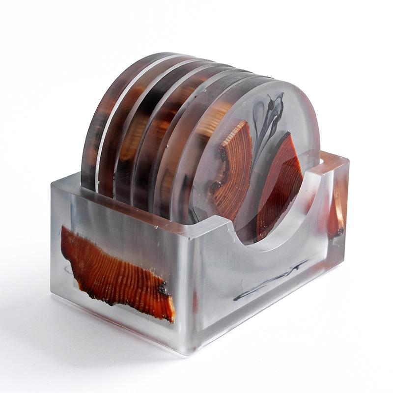 コースター 竹製 天然木 松の木 茶托 茶器 家庭用 茶道 来客用 テーブル保護 おしゃれ ナチュラル シン..