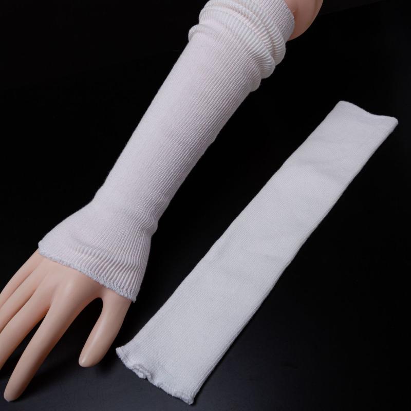 アームカバー ユニセックス 男女兼用 綿 コットン 高伸縮 ストレッチ ニット 暖かい 保温 防寒 秋冬 ミドル丈 ロング丈 腕カバー 袖カバー 肘当て 付け袖 通勤 通学 スポーツ(4)