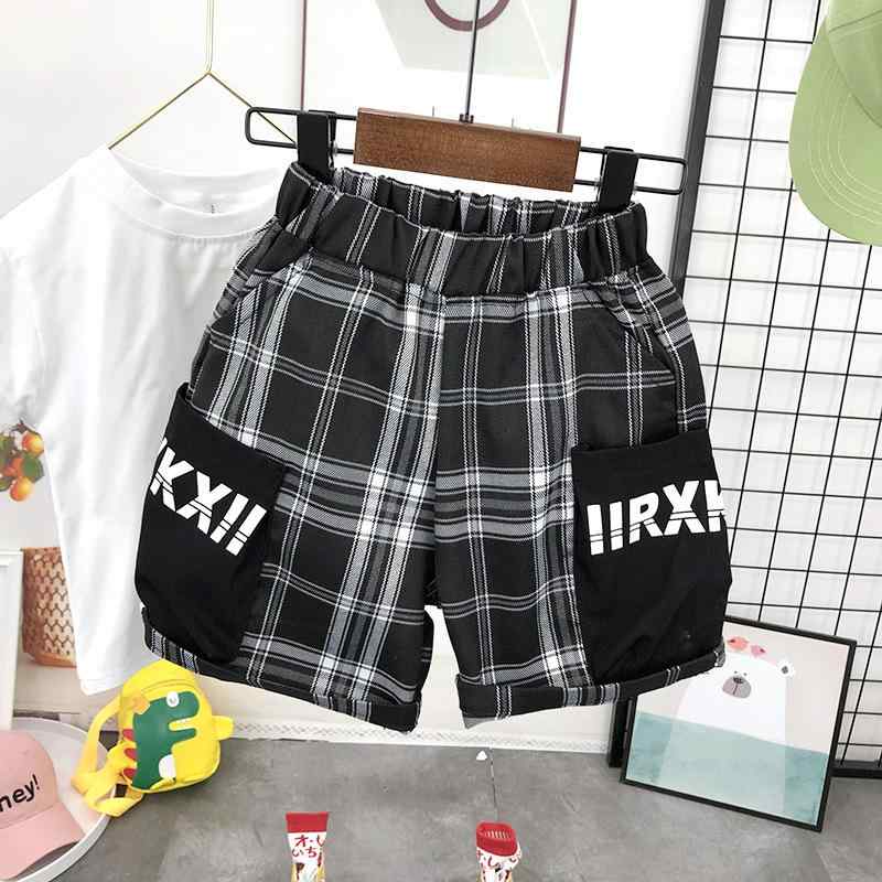 パンツ 男の子 キッズ 綿混素材 酵素洗い加工 チェック柄 5分丈 ハーフパンツ カジュアル スポーツ お..