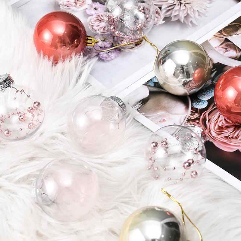 クリスマスオーナメント 6cm 30個セット パール調 透明 プラスチック製 軽量 割れにくい クリスマスボール クリスマスツリー飾り 吊り下げデコレーション 上品 おしゃれ