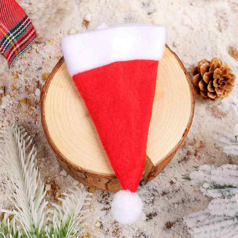 クリスマス 不織布 ミニハット カトラリーケース ワインボトルカバー 食卓 卓上飾り パーティー デコレ..