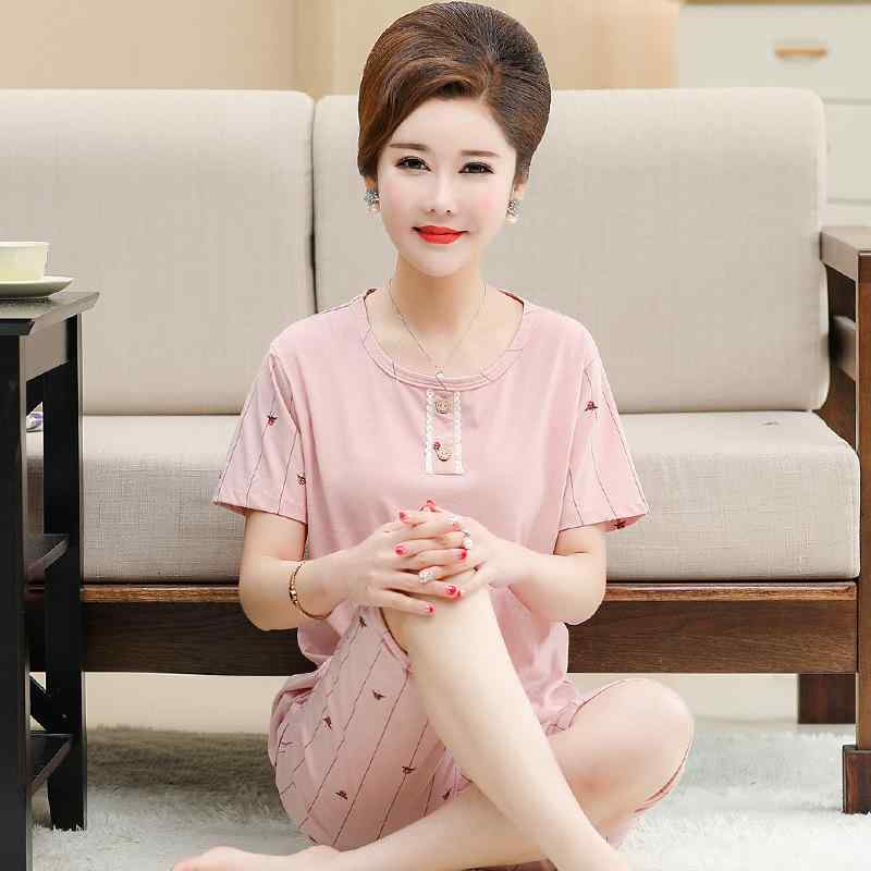 パジャマ レディース 純綿 半袖 七分丈パンツ 大きいサイズ ゆったり ミセス 春夏 部屋着 上下セット ..