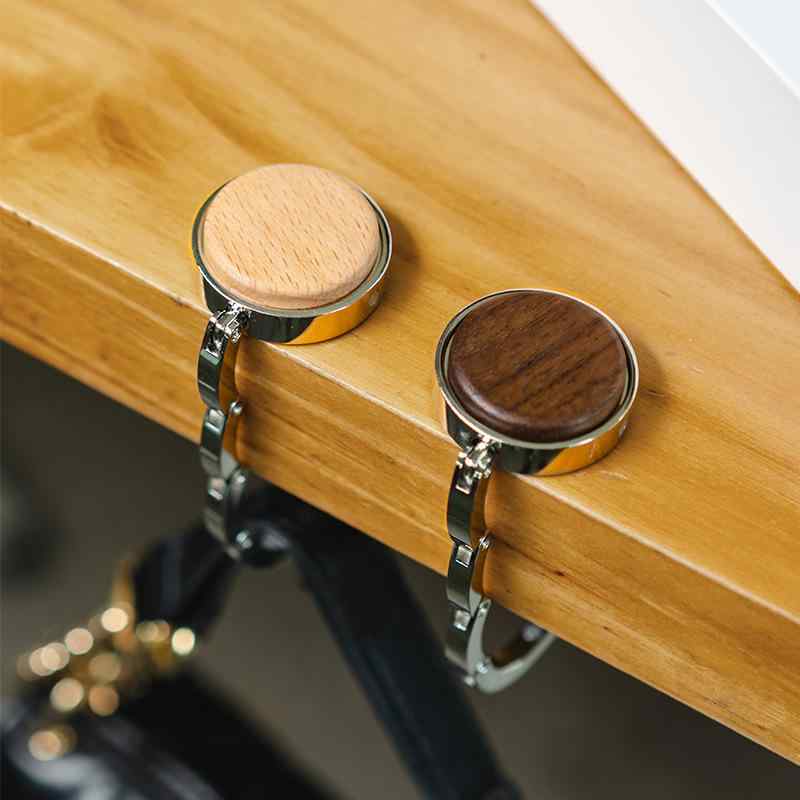 フック 穴あけ不要 ドリル不要 ポータブル 耐荷重2kg モダン シンプル デスクサイド テーブル 学習机 オフィス PCデスク 在宅勤務 カバン バッグ リュック 荷物掛け ハンガー ブラックウォールナット 木目調 ステンレス 樹脂製 滑り止め