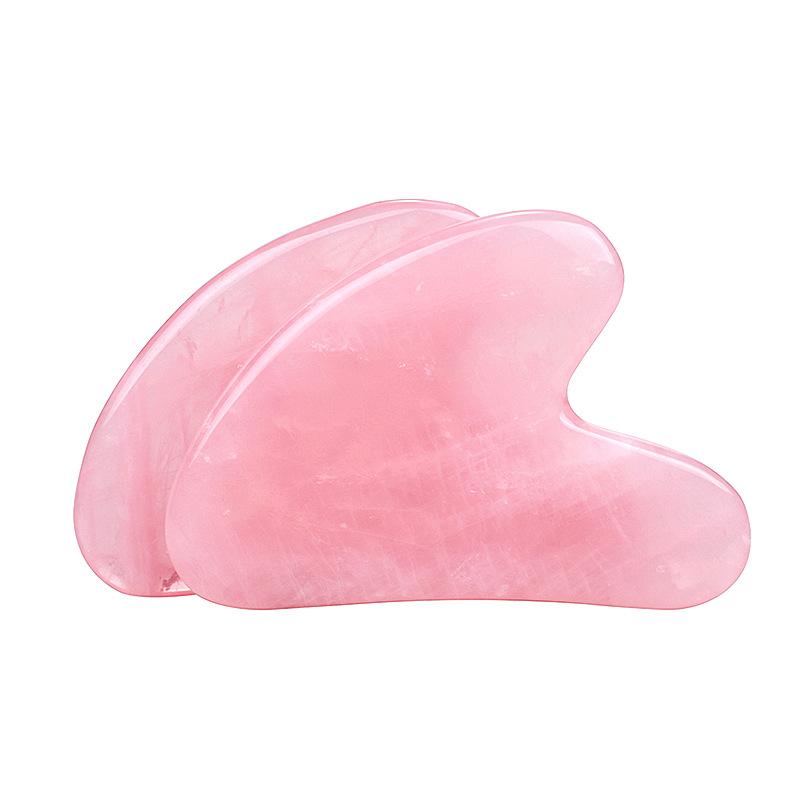 かっさプレート 天然 ローズクォーツ 小顔 リフトアップ リンパマッサージ 血行促進 フェイス ボディ 全身 美容 セルフケア(x2)