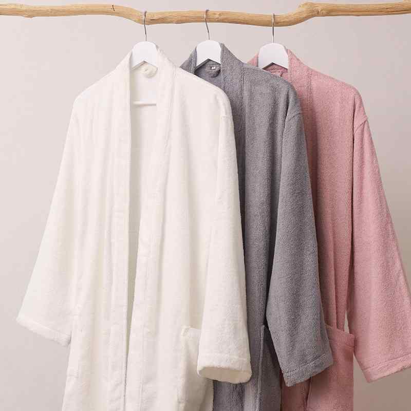 バスローブ 男女兼用 カップル ペア メンズ レディース オールシーズン 純綿 コットン 和襟 和風 タオル地 厚手 ゆったり ビッグサイズ ルームウェア 部屋...