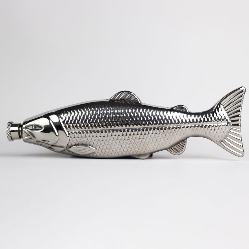 スキットル 304ステンレス 魚型 かわいい ユニーク 携帯用 アウトドア キャンプ 釣り 約130ml おしゃれ..