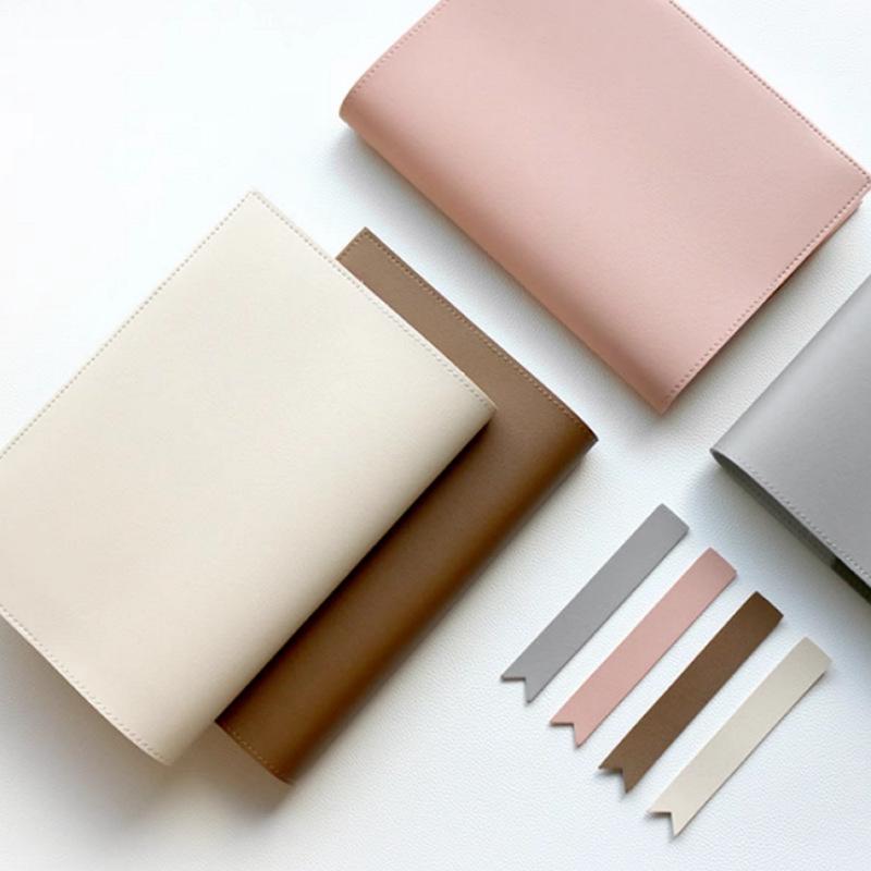 ブックカバー ノート手帳 A5対応 レザー 韓国風 インスタ シンプル ミニマリスト 取り外し可能 上品 おしゃれ ビジネス オフィス 学生 文房具 ブラック ...