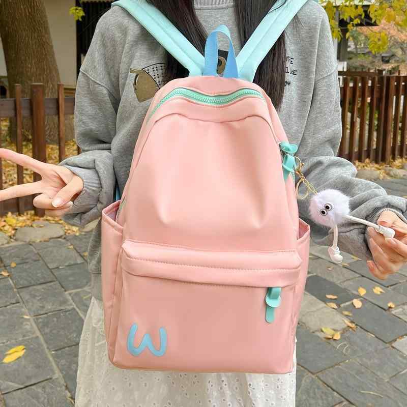 リュックサック レディース 女の子 大容量 A4収納 軽量 ナイロン素材 エアクッション肩ベルト 通学用 中学生 高校生 韓国風 おしゃれ かわいい バイカラー スクールバッグ バックパック