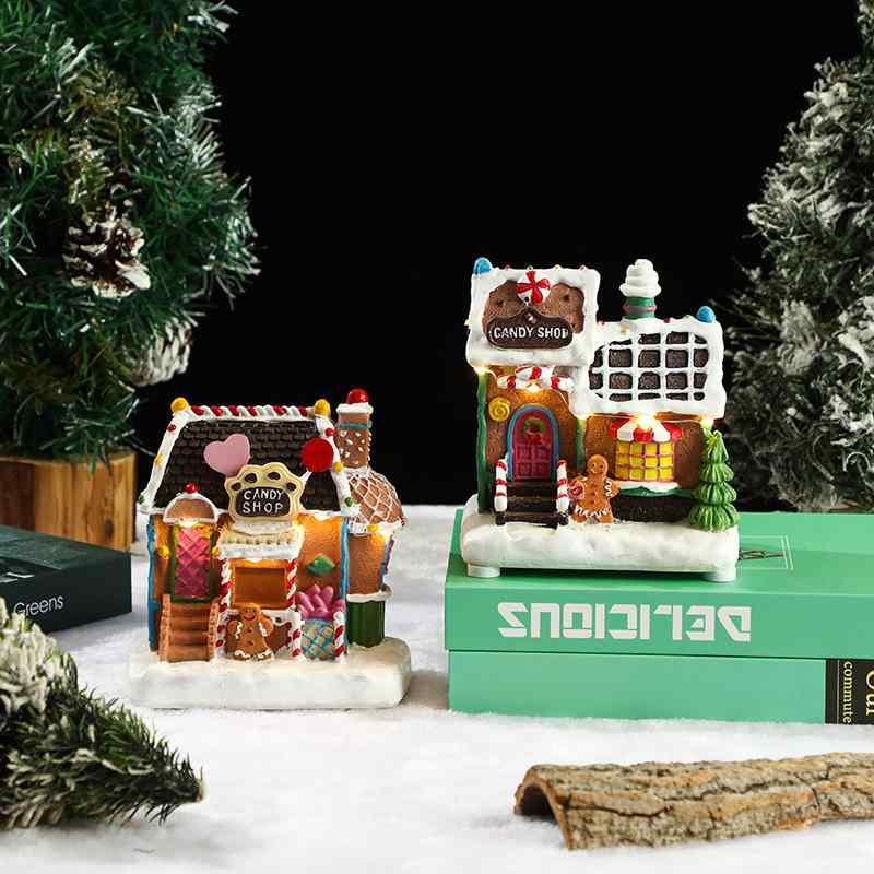 クリスマス ナイトライト かわいい ジンジャーブレッドマン 光る ハウス 卓上 樹脂製 ミニ 置物 おしゃれ モダン インテリア デコレーション 飾り