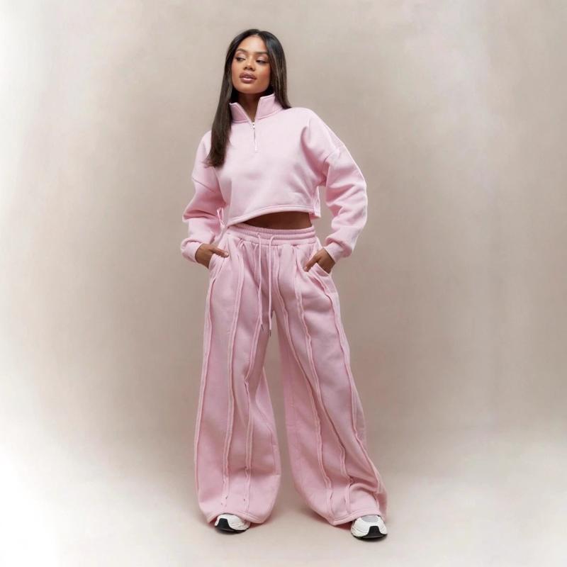 セットアップ レディース 女性用 秋冬 ノーアイロン シワになりにくい 無地 切り替えデザイン 快適カジュアル ストリートカジュアル プ..