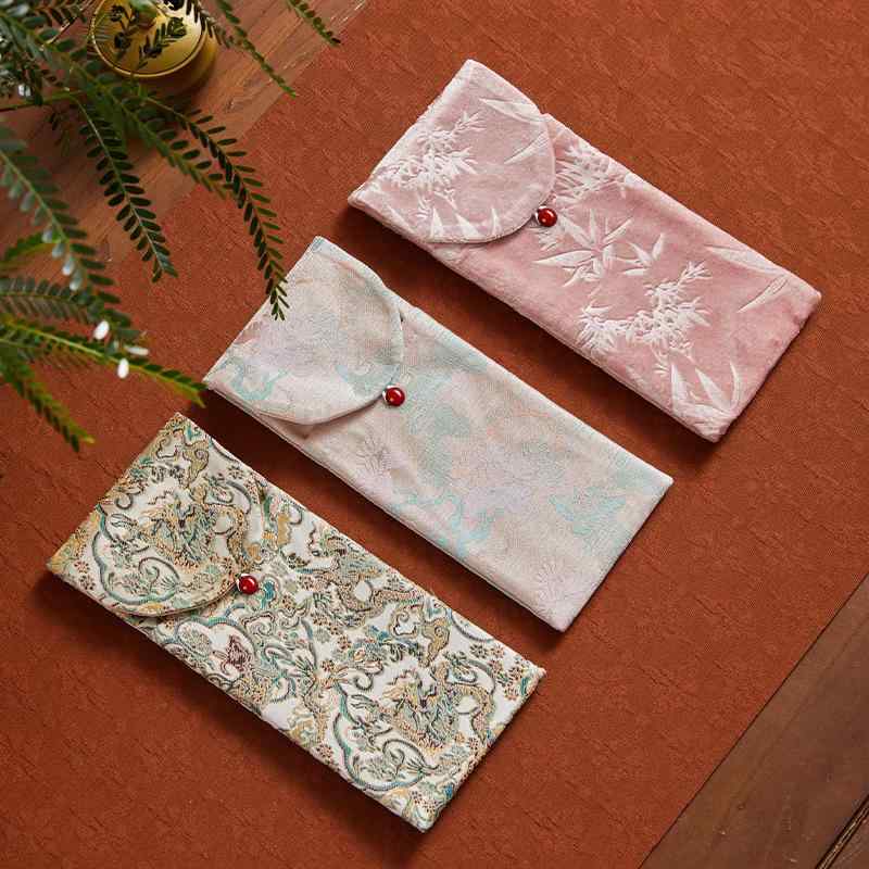 茶道具 禅意デザイン モダンチャイニーズスタイル 茶則 茶挟 茶通 3点セット 携帯用 布製収納袋 功夫茶..