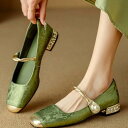 パンプス レディース メリージェーン 新チャイナ風 レトロ フレンチスタイル 浅履き 軽量 ドーパミンカラー ラウンドトゥ キトゥンヒール 耐摩耗性 カジュアル...