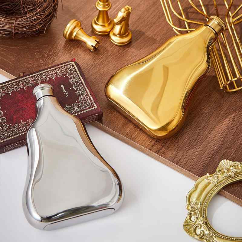 スキットル メンズ レディース 男女兼用 高級感 食品グレード 304ステンレス鋼 シャンパン型 個性的 小..