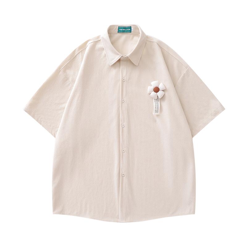 シャツ メンズ レディース ユニセックス 通気性抜群 ゆったり オーバーサイズ 半袖 ストライプ柄 花柄 ..