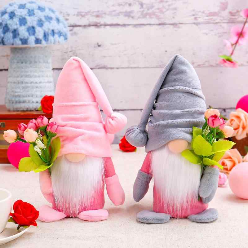 ぬいぐるみ ルドルフ ドール チューリップ 母の日 バレンタインデー 誕生日 プレゼント ギフト 母親 妻 恋人 友人 かわいい 室内装飾 リビング 玄関 卓上 オブジェ ディスプレイ 布製 ピンク グレー 七夕