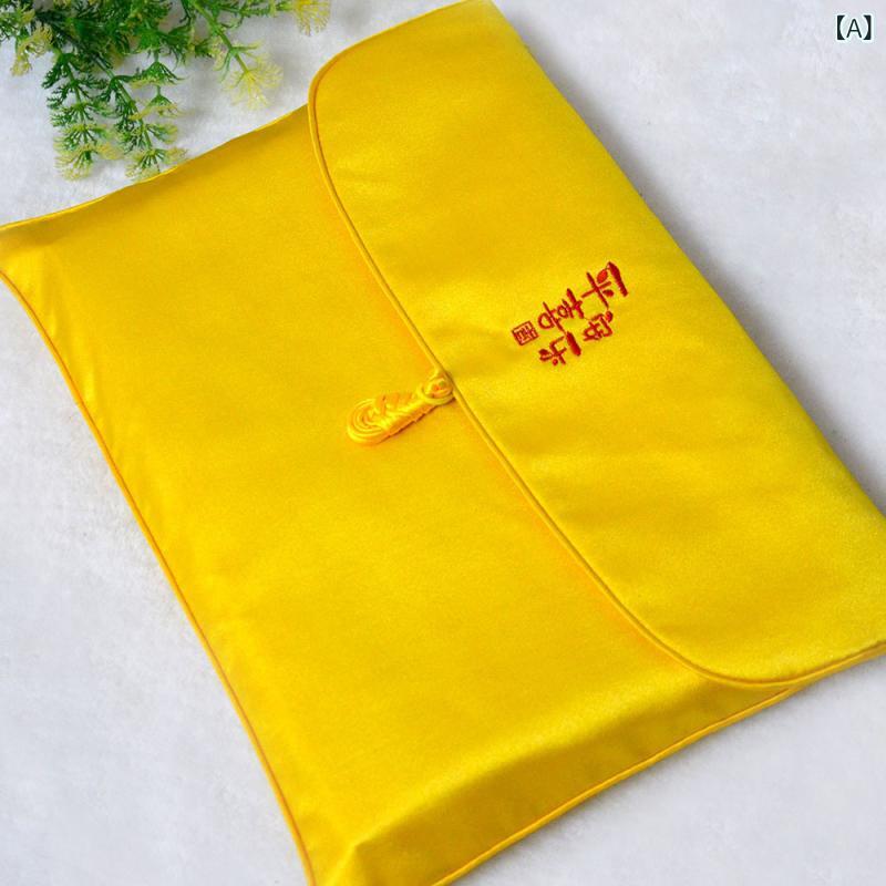 経本ケース 写経本 収納 大容量 厚手 携帯用 お経入れ 錦織 チベット風 中国風 高級感 ゴールド 緑 黄 ..