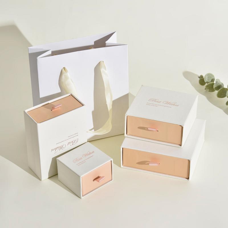 ジュエリーボックス アクセサリーケース 白ピンク 引き出し型 ネックレス 指輪 ピアス ブレスレット 収..