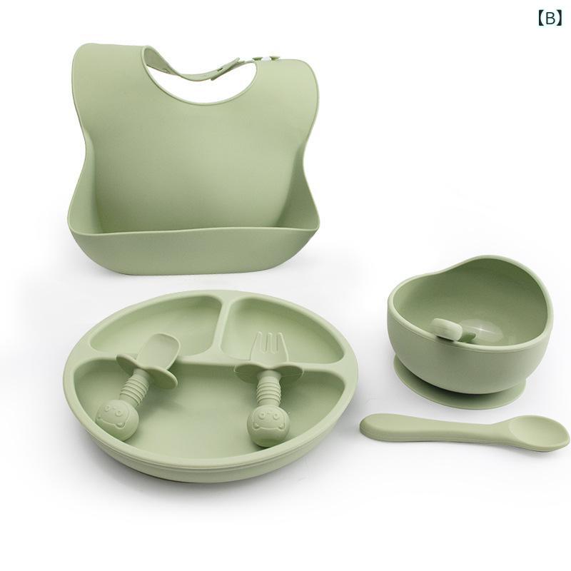 ベビー食器 離乳食 食品グレード シリコン 吸盤付き ボウル 仕切り プレート フォ...