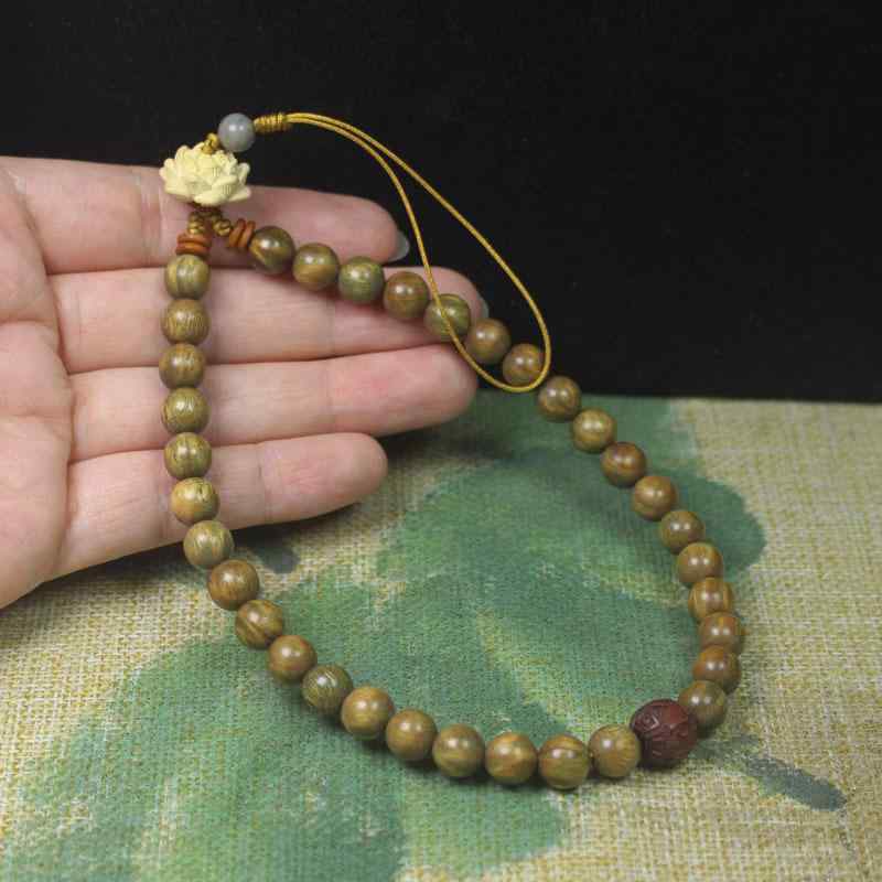 スマホチャーム キーホルダー メンズ レディース ユニセックス 緑檀 白檀 血檀 蓮の花 彫刻 木製 和風 中国風 レトロ 開運 厄除け お守り 工芸品