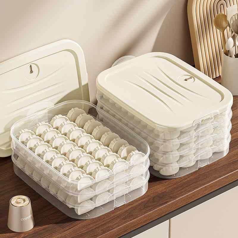 餃子ケース 密閉 冷蔵庫保存容器 食品対応 ワンタン 水餃子 冷凍対応 キッチン収納 スタッキング PP素..