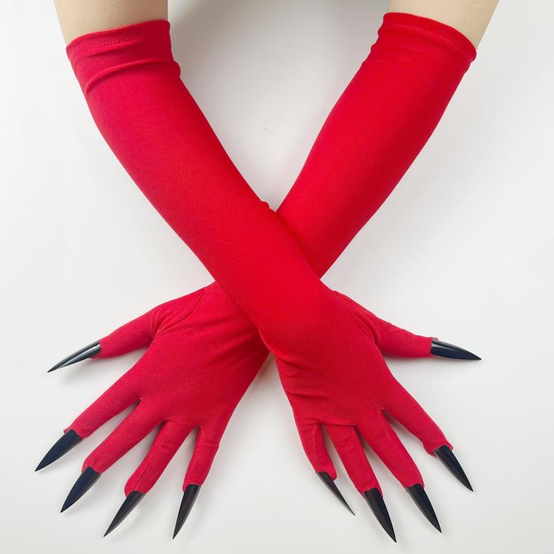 手袋 レディース ハロウィン ロングネイル 鬼爪 コスプレ 仮装 魔女 衣装 イベント グローブ 女性用 舞..