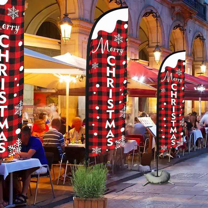 ブレードフラッグ ビーチフラッグ 屋外用 クリスマス イベント 販促 ディスプレイ アルミ合金ポールス..