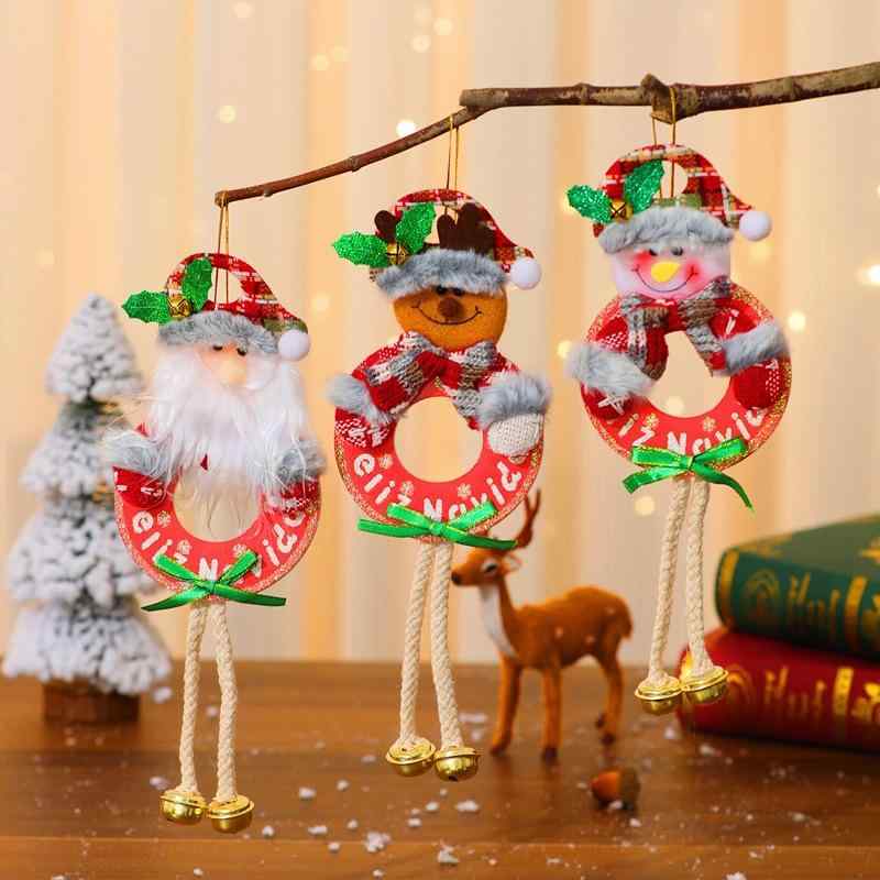 クリスマスオーナメント マスコット ぬいぐるみ かわいい ミニ 鈴付き 布製 クリスマスツリー飾り ウィンドウディスプレイ 吊り下げ装飾