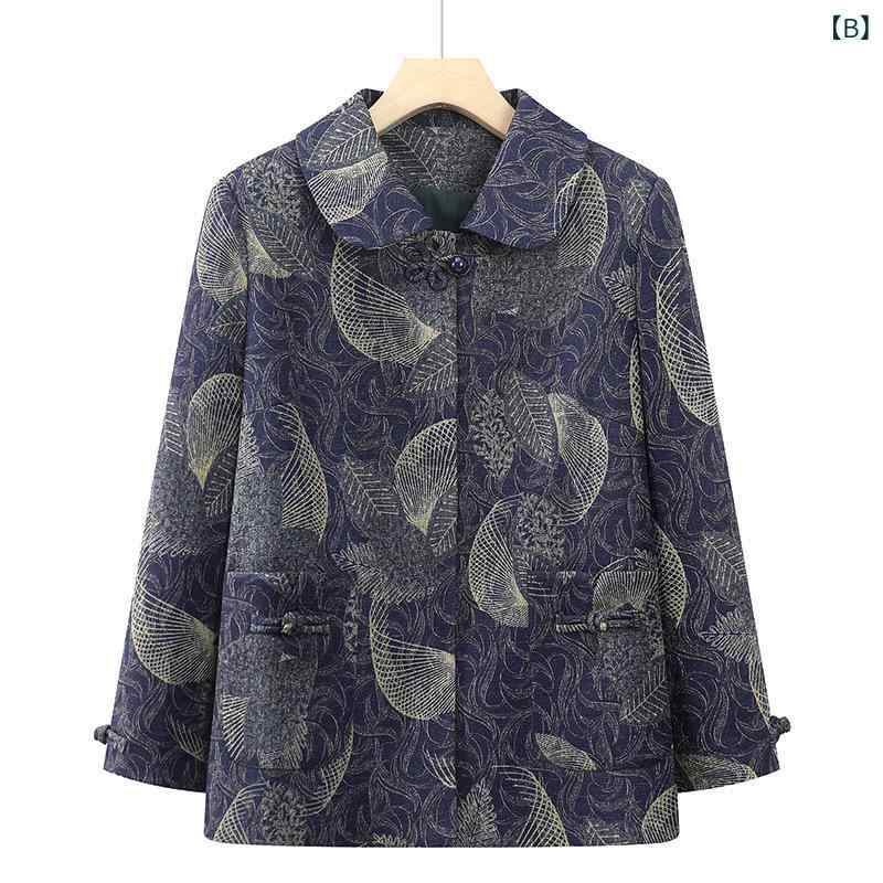 ジャケット レディース ミセス シニア ゆったり 体型カバー 長袖 アウター 春秋 中国風 チャイナ風 ポリエステル 上品 カジュアル きれいめ mzymzy-10789985 モズラボ サンプル画像3