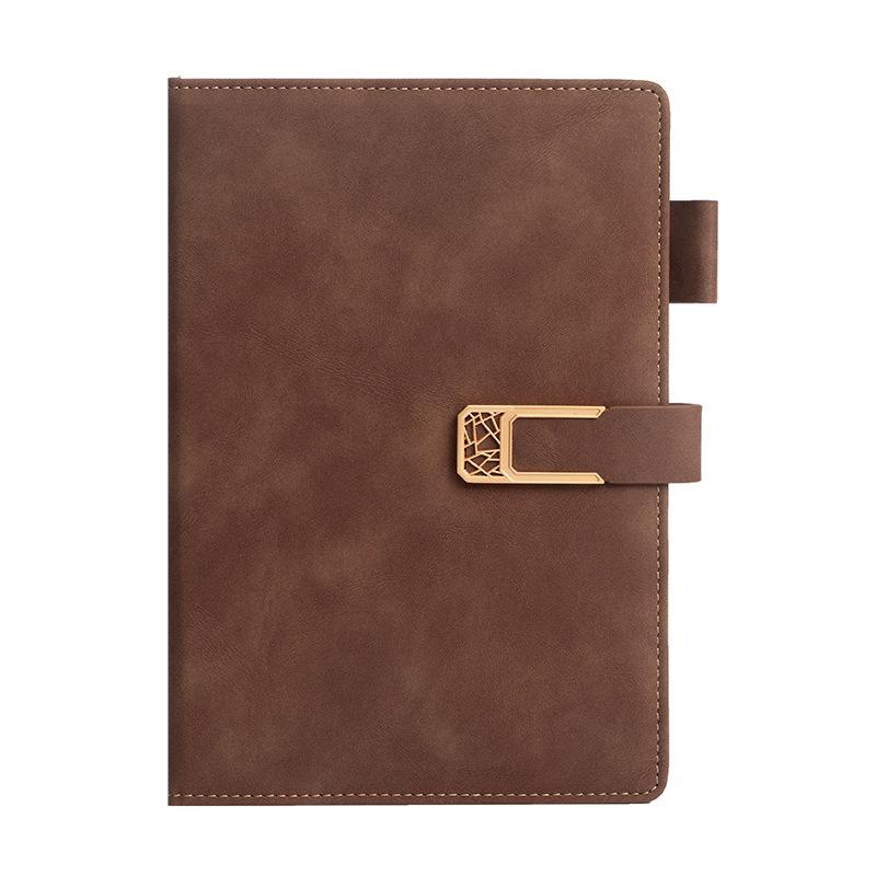 手帳 フェイクレザー U字バックル ブラシ加工 A5 厚手 無線綴じ ビジネス オフィス用 上質紙 80g ギフ..