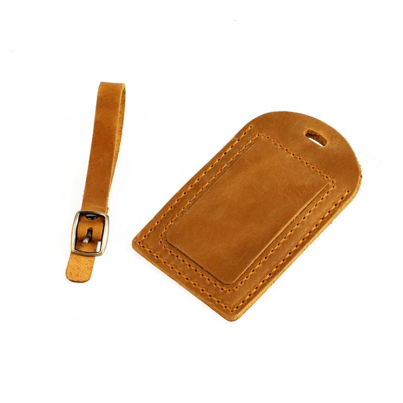 ラゲージタグ 荷物タグ 本革 クレイジーホースレザー 牛革 耐摩耗性 丈夫 吊り下げ式 無地 スーツケー..