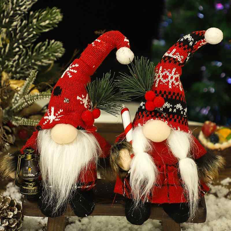 クリスマス オーナメント ニット とんがり帽子 顔なし人形 ルドルフ キャラクター ぬいぐるみ かわいい おしゃれ 置物 デコレーション プレゼント ギフト リビング 玄関 飾り