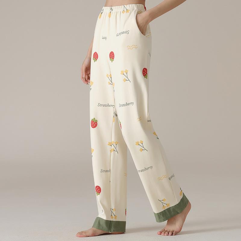 ルームウェア レディース 薄手 夏用 涼しい 通気性 伸縮性 外着可能 純綿 コットン スイート かわいい キャラクター カジュアル 高級感 ロングパンツ