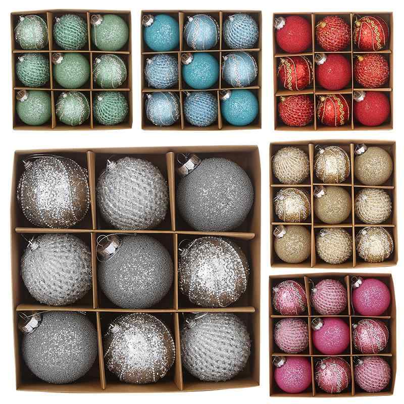 クリスマスオーナメント デコレーションボール スパンコール グリッター キラキラ 輝く 吊り下げ飾り 8cm プラスチック製 多彩なカラー展開 ギフトボックス入り セット ツリー装飾 店舗 イベント 装飾 プレゼント