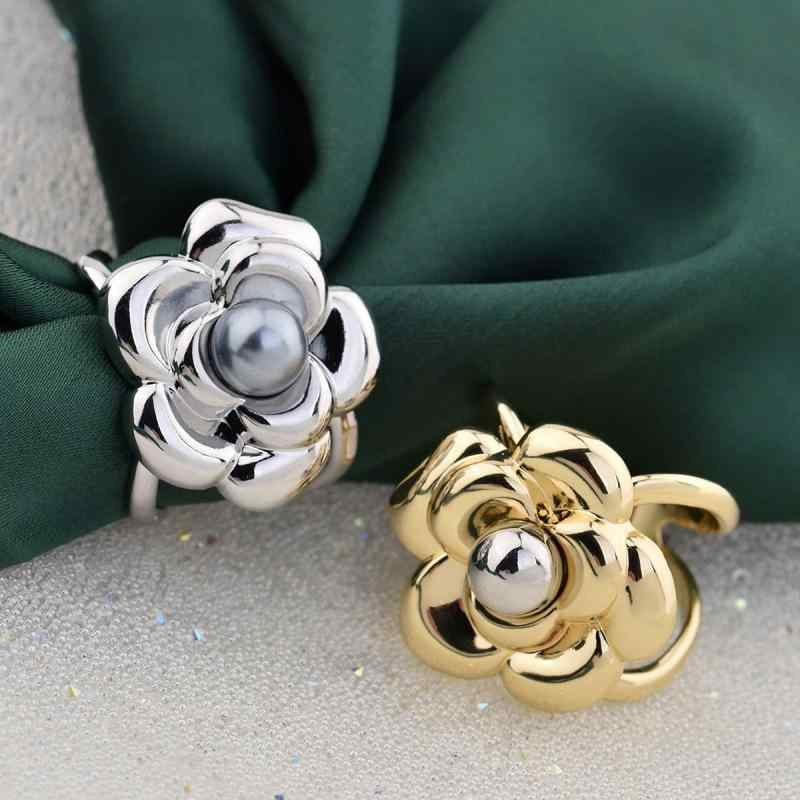 スカーフリング レディース フレンチレトロ カメリア 個性的なデザイン 万能 ファッション小物 シルク..