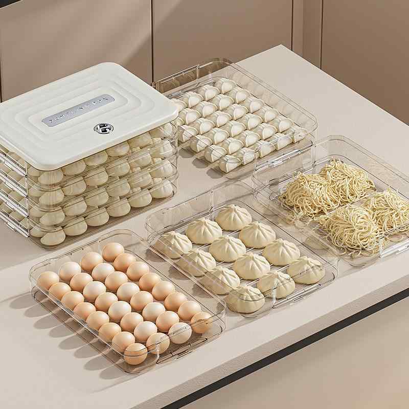 餃子ケース 家庭用 多層 スタッキング 冷凍保存 鮮度キープ 食品級 ギョーザ 水餃子 焼売 シュウマイ ..