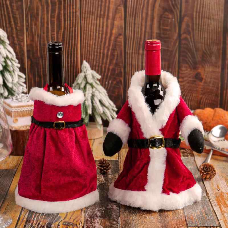 クリスマス用品 ふんわり フランネル マント ケープ 赤ワインボトルカバー パーティーイベント ホーム..