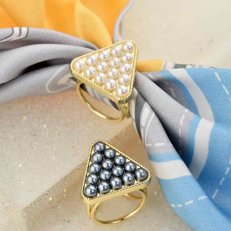 ブローチ スカーフリング レディース 女性用 2WAY 高級感 パール シンプル 万能 アクセサリー おしゃれ..