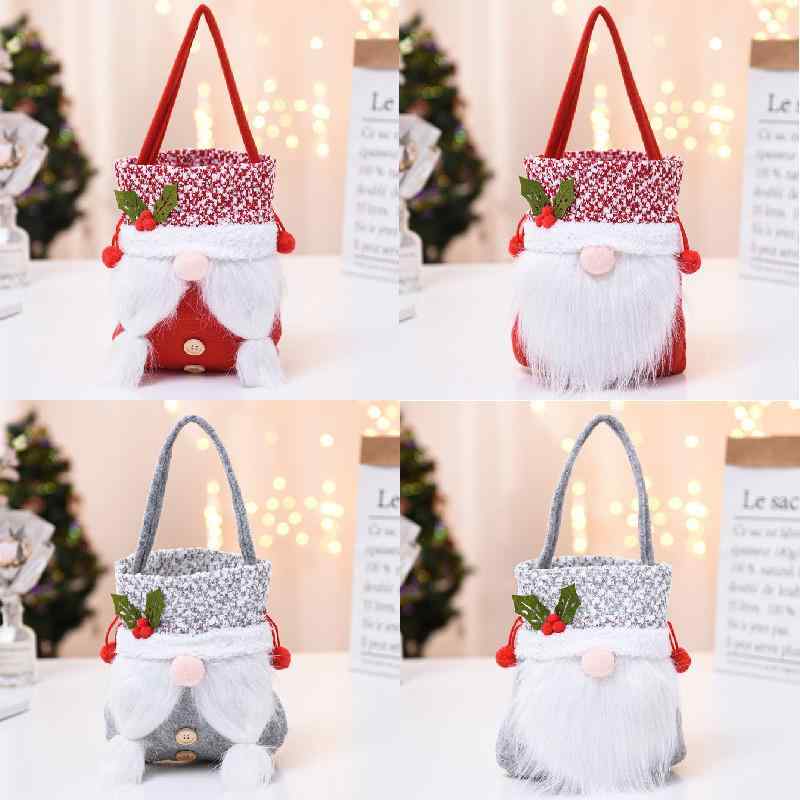 クリスマス ギフトバッグ 子供用 かわいい 北欧風 トムテ ノーム 顔なし妖精 お菓子 リンゴ プレゼント..
