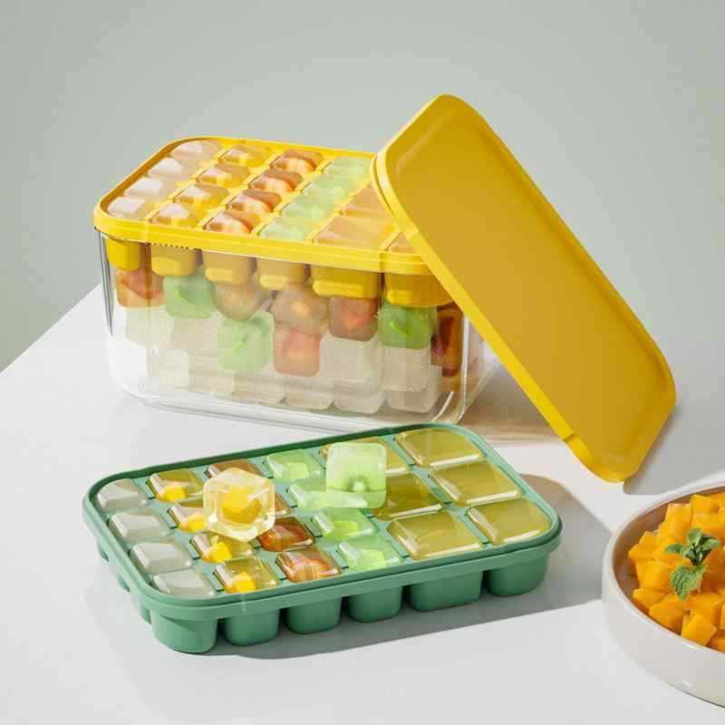 製氷皿 シリコン製 急速冷凍 簡単取り出し スムーズ脱着 耐熱性 32個取り 大容量 食品グレード アイスキューブメーカー ロックアイス コーヒー 紅茶 ドリンク用 喫茶店 カフェ 業務用 家庭用 おしゃれ シンプル(x2)